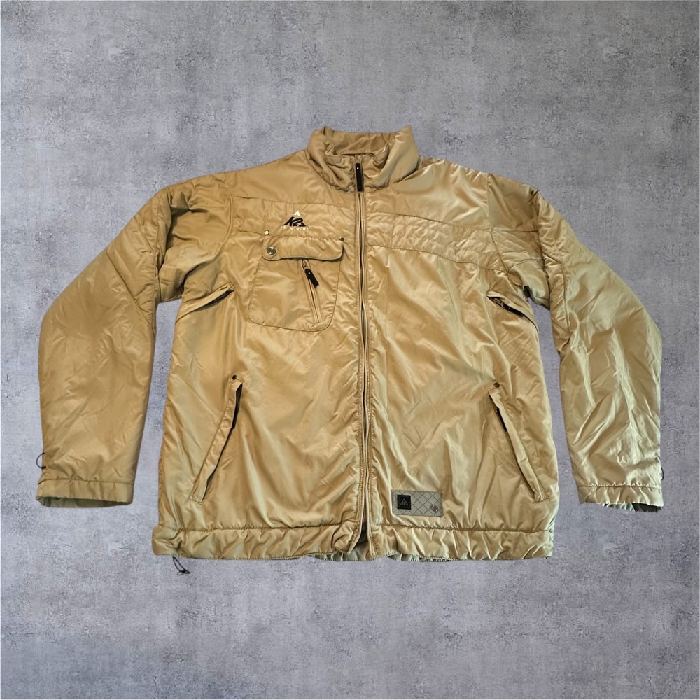 K2‎ Snowboarding Puffer Jacket Mens Large Tan Season 06 Series Zip Up